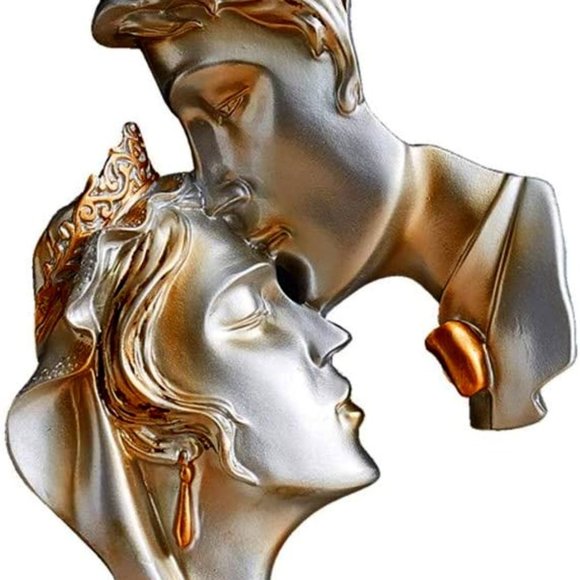 💕Kissing Lovers Home Décor Decorative Gold Accents💕 - Picture 5 of 7